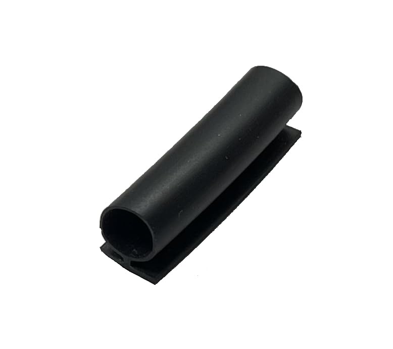 Herco TP-1132 Miniature Bulb-Shaped Black Neoprene Rubber Gasket Seal - 7/32" Base with 1/4" Hollow Bulb x 10 ft. - Image 1